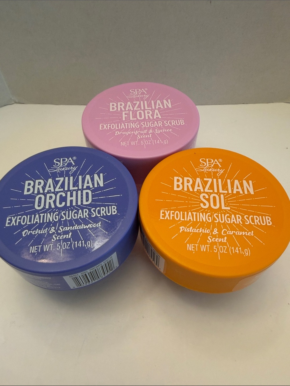 Spa Luxury Brazilian SOL, Flora or Orchid Exfoliating Sugar Scrub 5oz